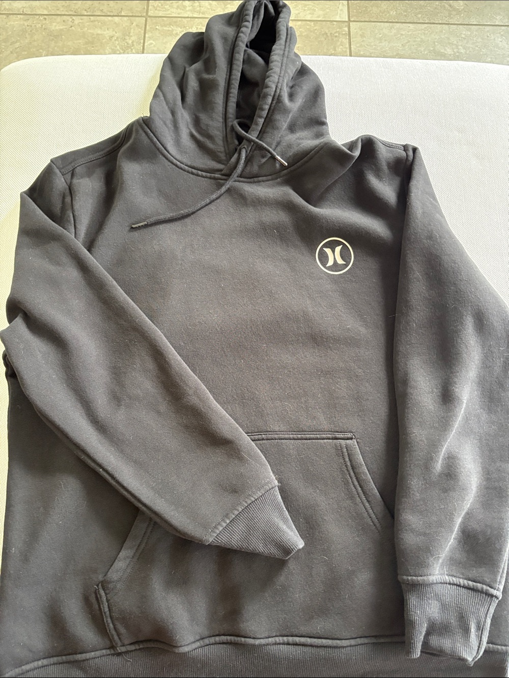 Hurley Black Hooded Pullover with Small Chest Logo